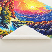 Sunset Canyon River Art Sherpa Deken (3/4)