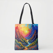 Sunset Canyon River Kunst Draagtas (Voorkant)
