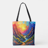Sunset Canyon River Kunst Draagtas (Achterkant)