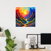 Sunset Canyon River Kunst Poster (Thuiskantoor)