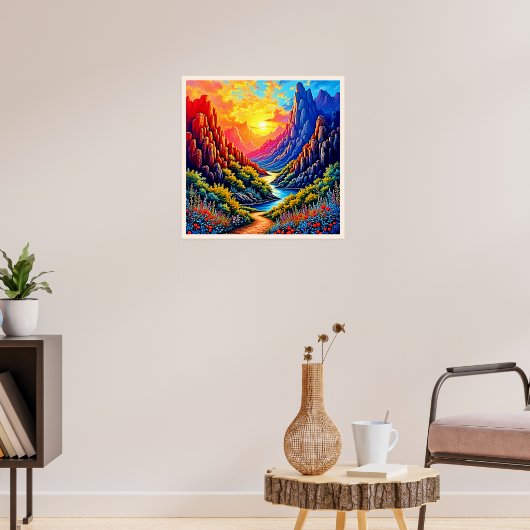 Sunset Canyon River Kunst Poster (Woonkamer 3)