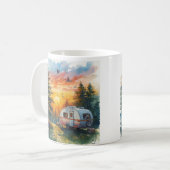 Sunset Caravan Camping Illustration Mug (Devant gauche)