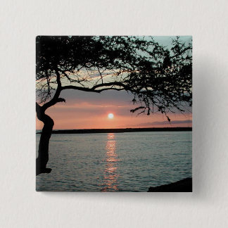 Sunset Carmel, Ca. Vierkante Button 5,1 Cm