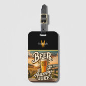 Sunset Cheers: Bier is mijn gelukkige sap Bagagelabel (Voorkant (verticaal))