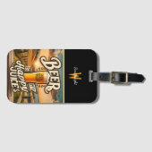 Sunset Cheers: Bier is mijn gelukkige sap Bagagelabel (Voorkant (horizontaal))
