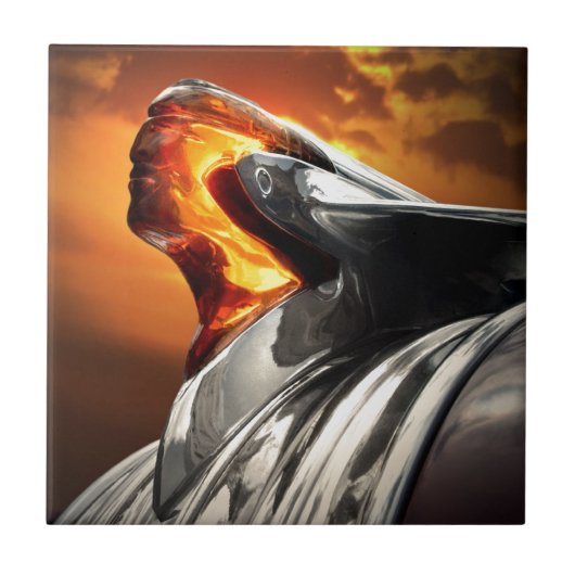 Sunset Chief Pontiac Chieftain Classic Car Tegeltje (Voorkant)