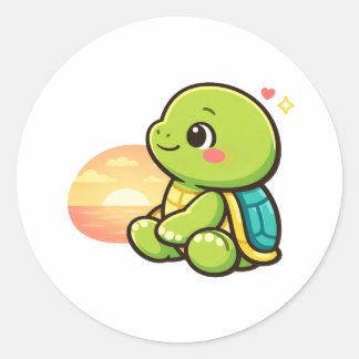 Sunset Chill Ronde Sticker