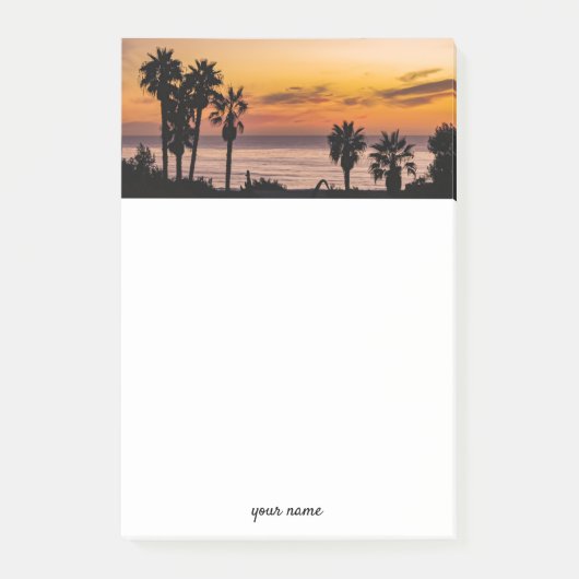 Sunset Cliffs Palm Trees Paars Sinaasappel Post-it® Notes (Voorkant)