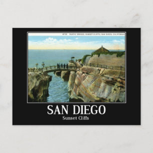 Sunset Cliffs, San Diego CA,  Briefkaart