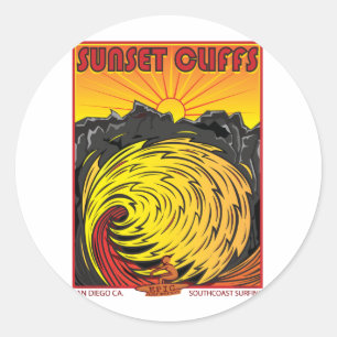 SUNSET CLIFFS SAN DIEGO CA. RONDE STICKER