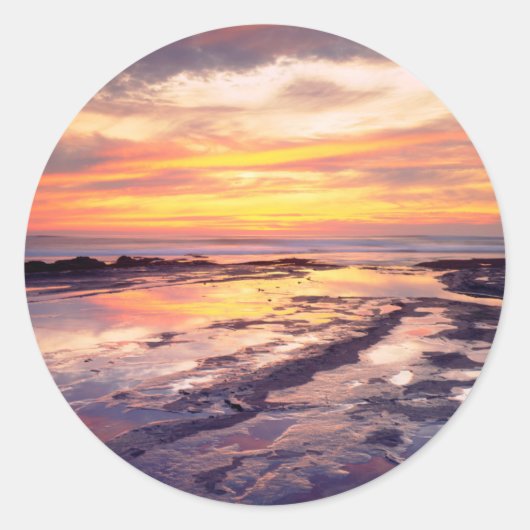 Sunset Cliffs tipools Ronde Sticker (Voorkant)