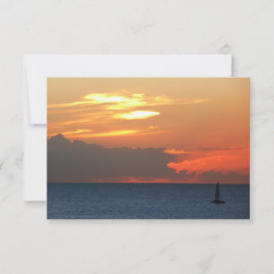 Sunset Clouds and Sailboat Seascape