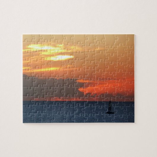 Sunset Clouds and Sailboat Seascape Legpuzzel (Horizontaal)