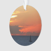 Sunset Clouds and Sailboat Seascape Ornament (voorkant)