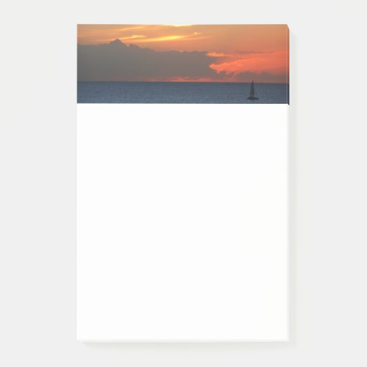 Sunset Clouds and Sailboat Seascape Post-it® Notes (Voorkant)