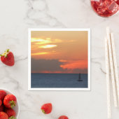 Sunset Clouds and Sailboat Seascape Servetten (Insitu)