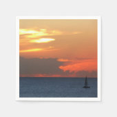 Sunset Clouds and Sailboat Seascape Servetten (Voorkant)