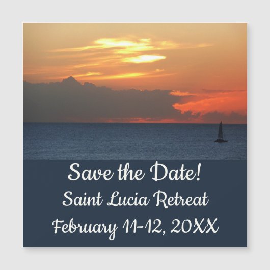 Sunset Clouds en Sailboot Save the Date (Voorkant)