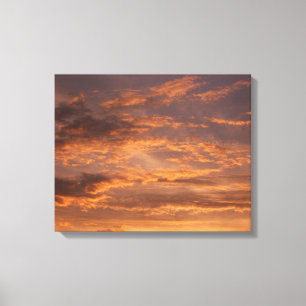 Sunset Clouds I Colorful Sky Photography Canvas Afdruk