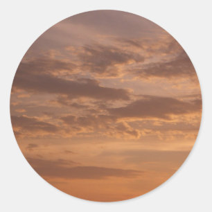 Sunset Clouds II Pastel Abstracte Natuur Ronde Sticker
