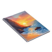 Sunset Coast | Beach Ocean Waves Notitieboek (Rechterzijde)