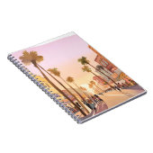 Sunset Coastal Town | Waterverf aan de kust van de Notitieboek (Rechterzijde)