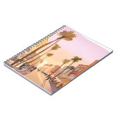 Sunset Coastal Town | Waterverf aan de kust van de Notitieboek (Linkerzijde)