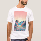 Sunset Code: Digital Mountain Sunset T-Shirt (Voorkant)