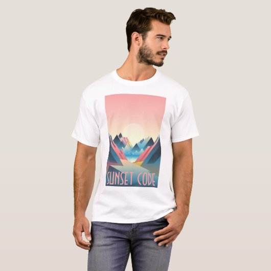 Sunset Code: T-shirt numérique Digital Mountain Su (Devant entier)