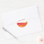 Sunset Color Waves Personalized Wedding Ronde Sticker (Envelop)