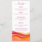 Sunset Color Waves Wedding Dinner and Bar Menu (Achterkant)