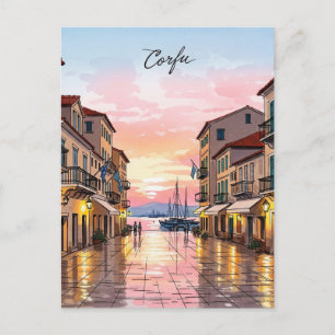  Sunset Corfu Griekenland Reizen Briefkaart