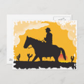 Sunset Cowboy Briefkaart (Voorkant / Achterkant)