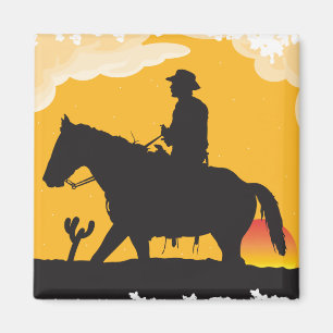 Sunset Cowboy Magneet