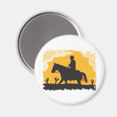 Sunset Cowboy Magneet (Voorkant / Achterkant)