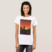 Sunset Cowboy Womens T-Shirt (Voorkant volledig)