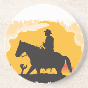 Sunset Cowboy Zandsteen Onderzetter
