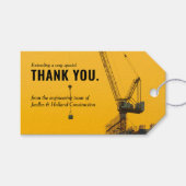 Sunset Crane | Bouwnijverheid bedankt Cadeaulabel (Voorkant (Horizontaal))