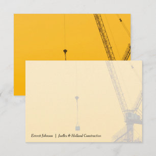 Sunset Crane minimaal   bouwnijverheid Notitiekaartje