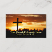 Sunset Cross2 Pasteur de l'église Cartes de visite (Devant)