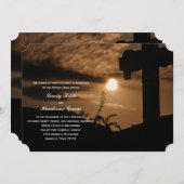 Sunset Cross-Catholic Faire-part de mariage (Devant / Derrière)