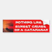 Sunset Cruise op Catamaran Bumpersticker (Voorkant)
