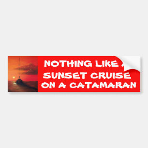 Sunset Cruise op Catamaran Bumpersticker