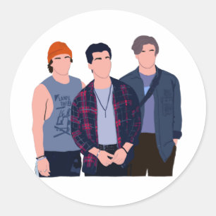 Sunset Curve minimalistische 90's stijl Ronde Sticker