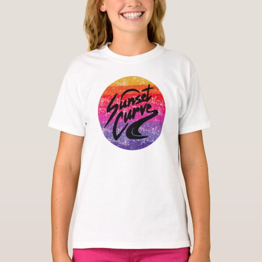 Sunset Curve retro-ontwerp T-shirt (Voorkant)