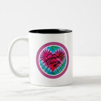 Sunset Curve - Tie Dye Heart Tweekleurige Koffiemok