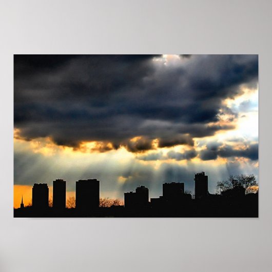 Sunset Cutting Through the Storm Poster (Voorkant)