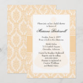 Sunset Damask Bridal Shower Invitation Kaart (Voorkant / Achterkant)