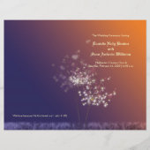 Sunset Dandelions Bi Fold Wedding Programme (Voorkant)
