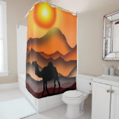 Sunset Desert Camel Douche rideau (En situation)